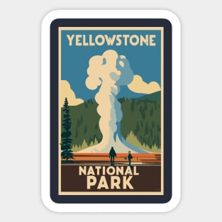 A Vintage Travel Art of the Yellowstone National Park - US Sticker